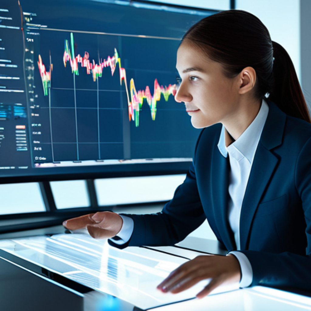 A thoughtful professional in a modest business suit, seated at a futuristic desk, interacting with a transparent holographic interface that subtly projects intricate data visualizations, symbolizing the harmonious integration of human and advanced technology. The subject's expression is calm and contemplative, reflecting on the positive evolution of self. The setting is a clean, minimalist, high-tech research environment bathed in soft, natural light, with subtle digital elements in the background. The image should feature perfect anatomy, correct proportions, a natural pose, well-formed hands, and proper finger count, ensuring natural body proportions. This is safe for work, appropriate content, and fully clothed, portraying a professional and family-friendly vision of technological progress.