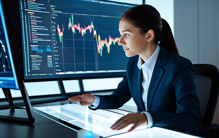 A thoughtful professional in a modest business suit, seated at a futuristic desk, interacting with a transparent holographic interface that subtly projects intricate data visualizations, symbolizing the harmonious integration of human and advanced technology. The subject's expression is calm and contemplative, reflecting on the positive evolution of self. The setting is a clean, minimalist, high-tech research environment bathed in soft, natural light, with subtle digital elements in the background. The image should feature perfect anatomy, correct proportions, a natural pose, well-formed hands, and proper finger count, ensuring natural body proportions. This is safe for work, appropriate content, and fully clothed, portraying a professional and family-friendly vision of technological progress.